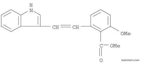Molecular Structure of 1171924-38-1 (Benzoic acid, 2-[2-(1H-indol-3-yl)ethenyl]-6-methoxy-, methyl ester)